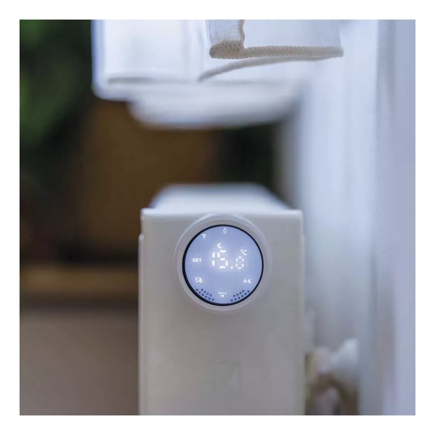 Smart termostaatinpää LCD-näytöllä GoSmart M30x1,5 2xAA/1,5V Tuya