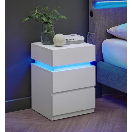 SMARTIE-yöpöytä taustavalaistuksella, valkoinen