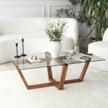 Sohvapöytä AMALFI 35x105 cm mänty/läpinäkyvä