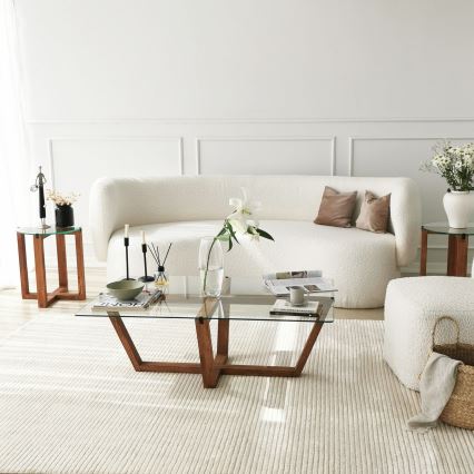 Sohvapöytä AMALFI 35x105 cm mänty/läpinäkyvä