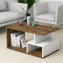 Sohvapöytä ARTE 42x90 cm valkoinen/ruskea
