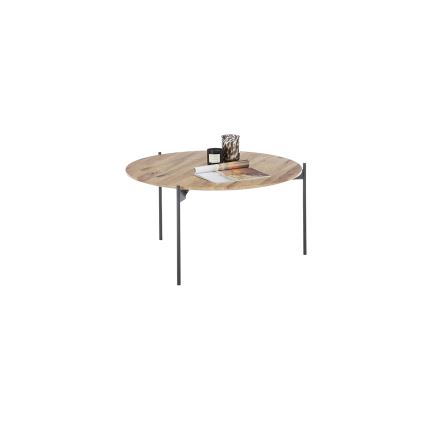 Sohvapöytä AURA, Ø 74 cm, tammi/antrasiitti