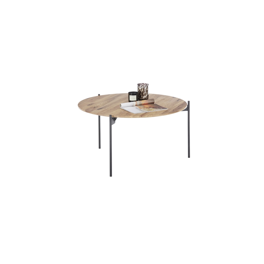 Sohvapöytä AURA, Ø 74 cm, tammi/antrasiitti
