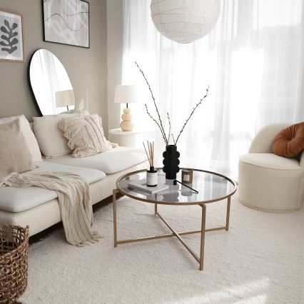 Sohvapöytä AURINKO 40x83 cm kulta/läpinäkyvä