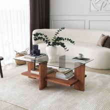 Sohvapöytä BABYLON 40x105 cm ruskea/läpinäkyvä
