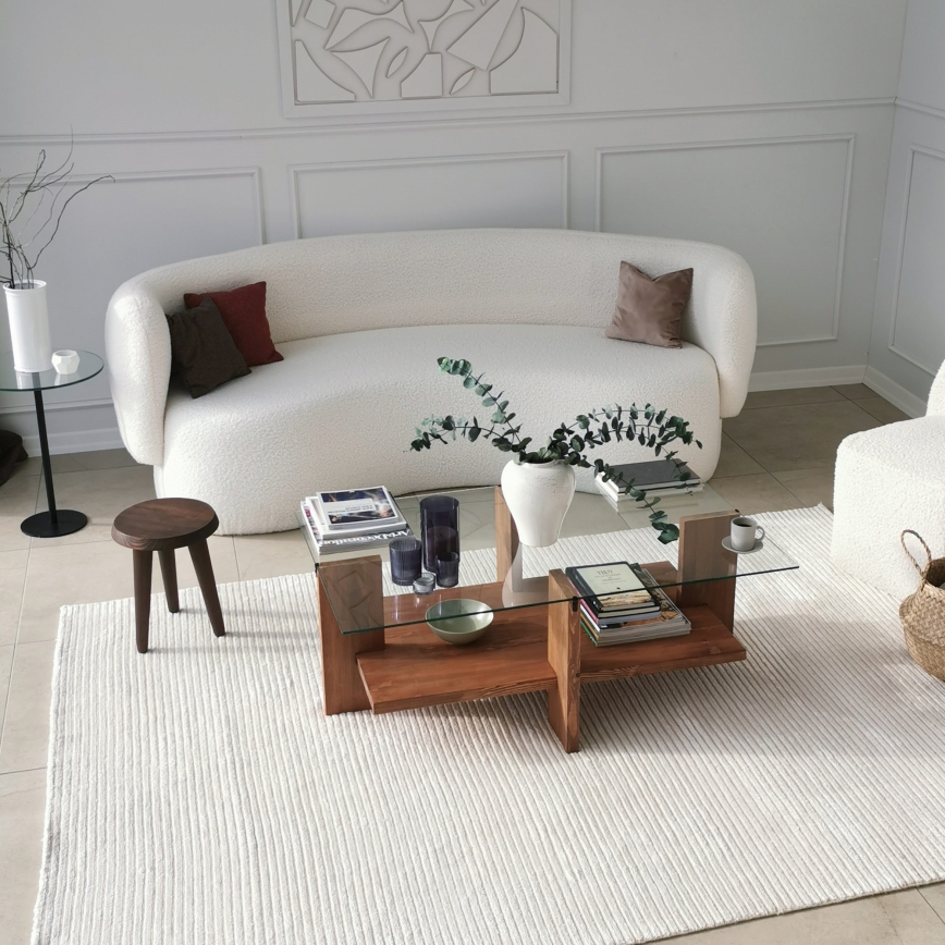 Sohvapöytä BABYLON 40x105 cm ruskea/läpinäkyvä