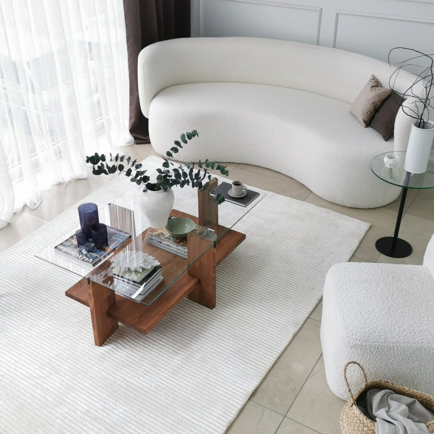 Sohvapöytä BABYLON 40x105 cm ruskea/läpinäkyvä