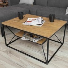Sohvapöytä BASICLOFT 40x80 cm musta/ruskea