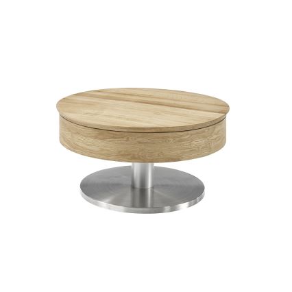 Sohvapöytä BLOCK Ø 79 cm tammi/hopea
