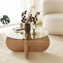 Sohvapöytä BUBBLE 35x75 cm ruskea/läpinäkyvä