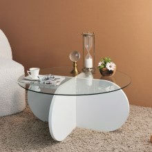 Sohvapöytä BUBBLE 35x75 cm valkoinen/läpinäkyvä