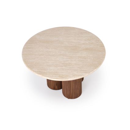 Sohvapöytä CALDO, halkaisija 80 cm, ruskea/beige