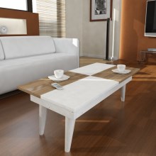 Sohvapöytä CASTRUM 30x90 cm valkoinen/ruskea