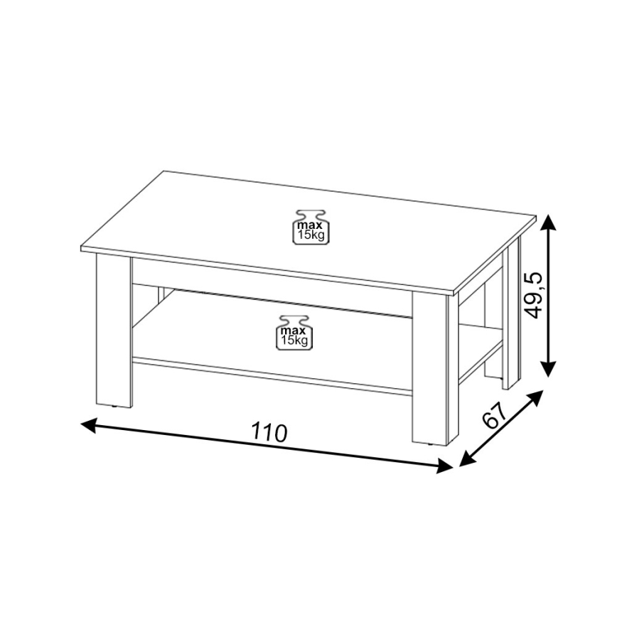 Sohvapöytä COCO artisan-tammi