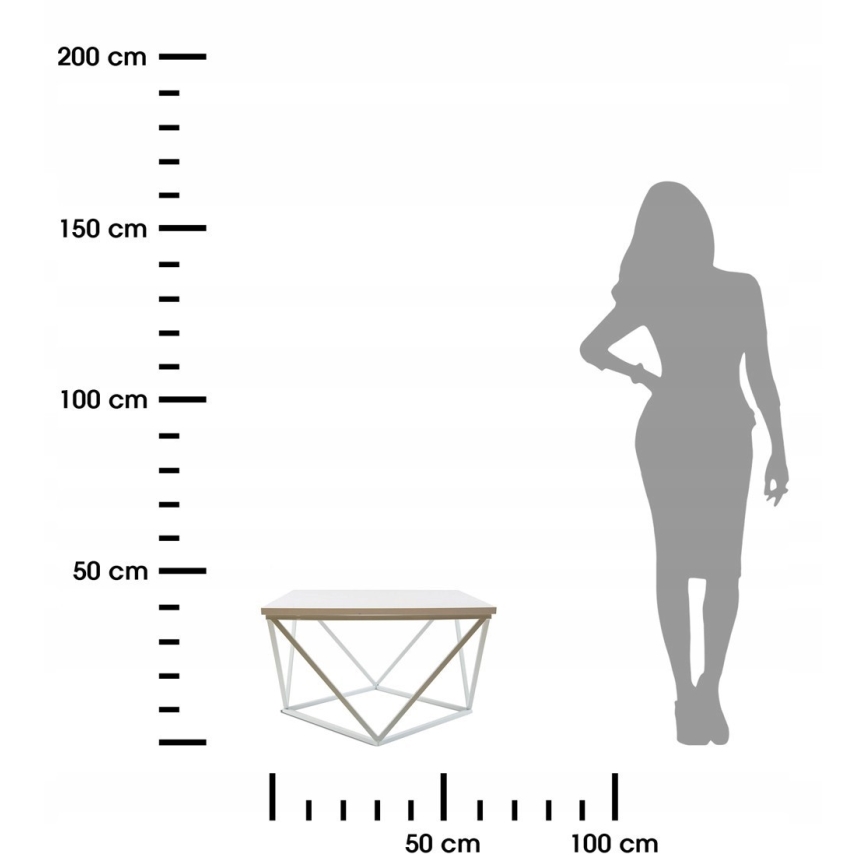 Sohvapöytä CURVED 60x60 cm valkoinen