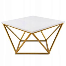 Sohvapöytä CURVED 62x62 cm kulta/valkoinen