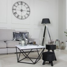 Sohvapöytä CURVED 62x62 cm musta/valkoinen