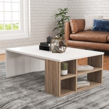 Sohvapöytä DEFNE 34x90 cm valkoinen/ruskea