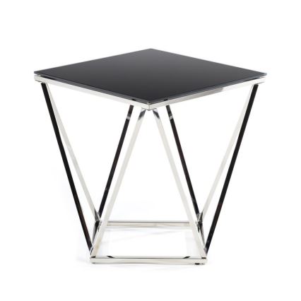 Sohvapöytä DIAMANTA 50x50 cm kiiltävä kromi/musta