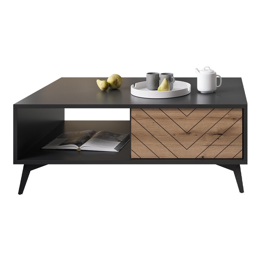 Sohvapöytä DIAMOND 40x104 cm musta/ruskea