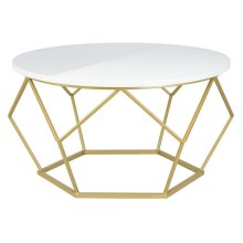 Sohvapöytä DIAMOND 40x70 cm kulta/valkoinen