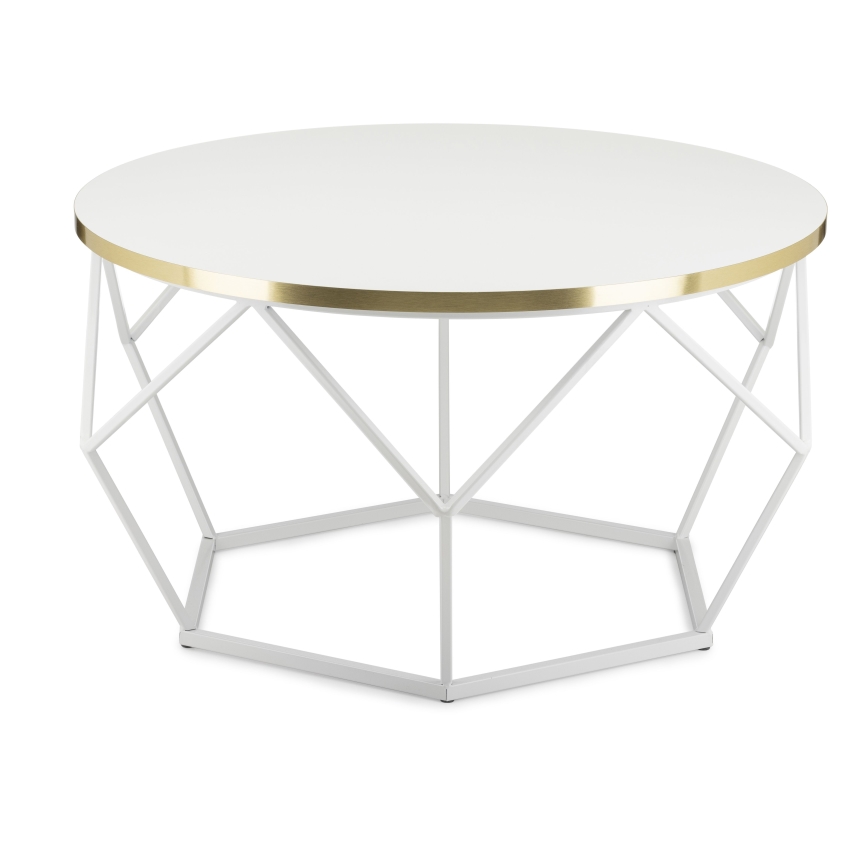 Sohvapöytä DIAMOND 40x70 cm kulta/valkoinen