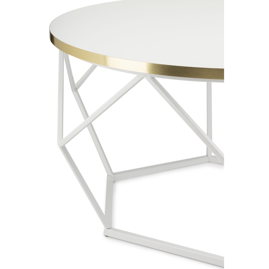 Sohvapöytä DIAMOND 40x70 cm kulta/valkoinen