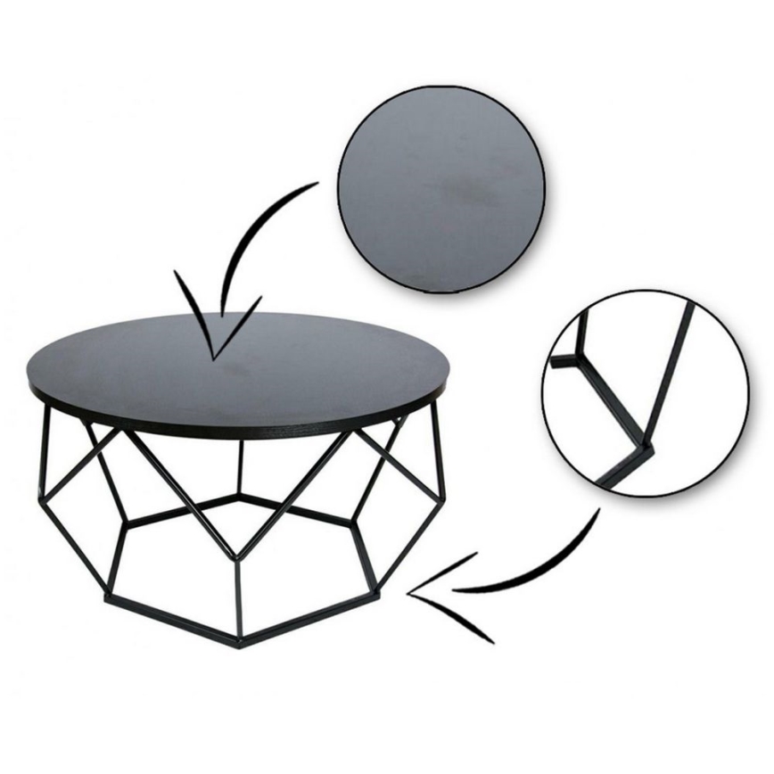 Sohvapöytä DIAMOND 40x70 cm musta
