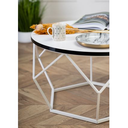 Sohvapöytä DIAMOND 40x70 cm musta/valkoinen