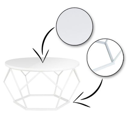 Sohvapöytä DIAMOND 40x70 cm valkoinen