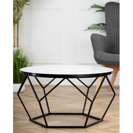 Sohvapöytä DIAMOND 40x70 cm valkoinen/musta