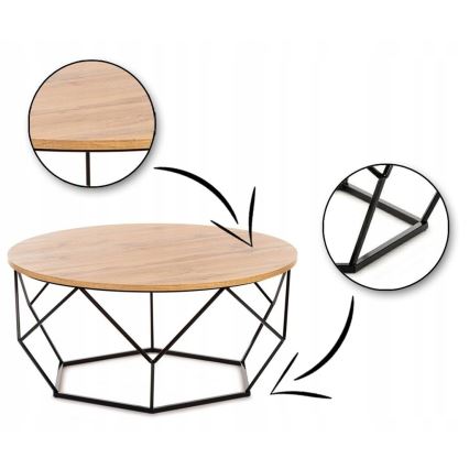 Sohvapöytä DIAMOND 40x90 cm musta/ruskea