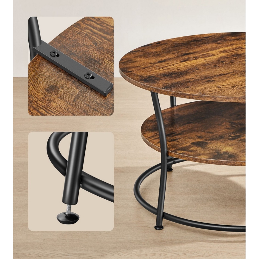 Sohvapöytä ELDUR, ruskea/musta