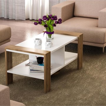 Sohvapöytä ERICA 42x90 cm valkoinen/ruskea