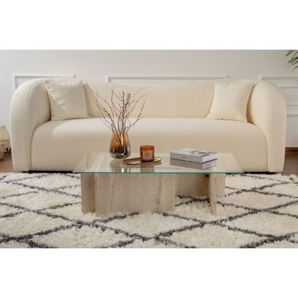 Sohvapöytä ESCAPE 105x65 cm beige/läpinäkyvä