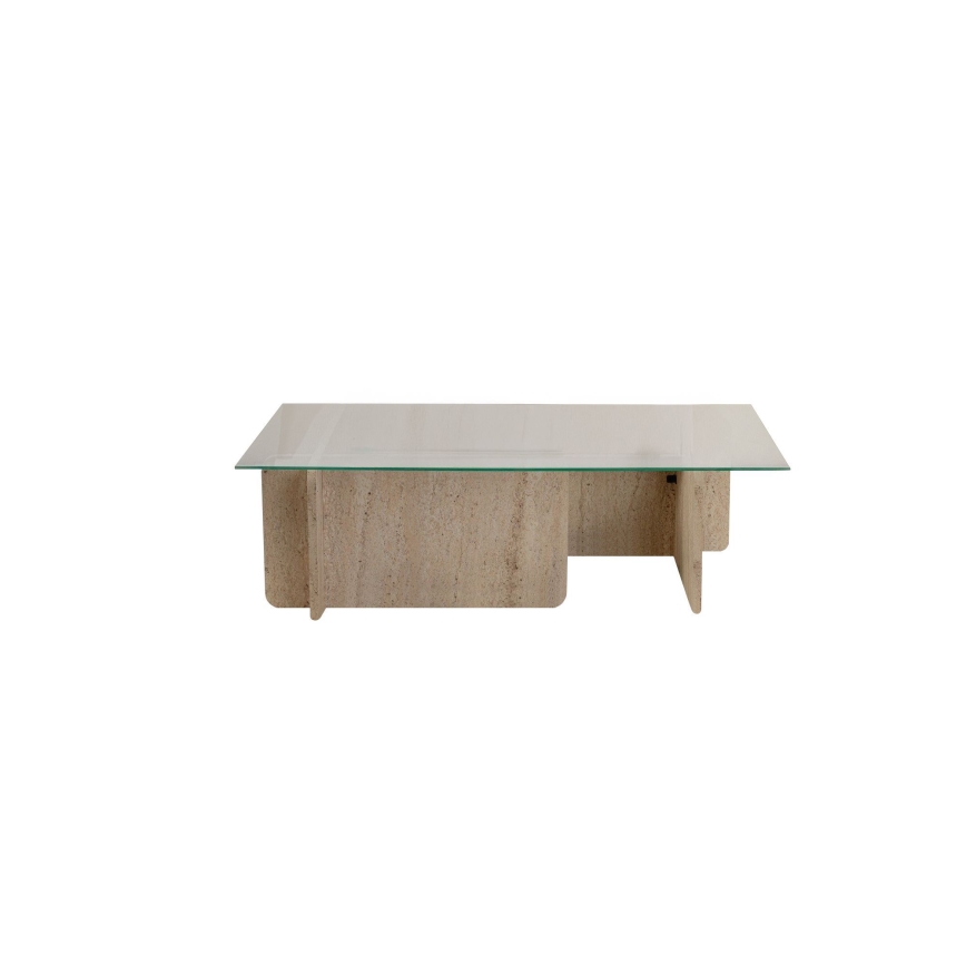 Sohvapöytä ESCAPE 105x65 cm beige/läpinäkyvä