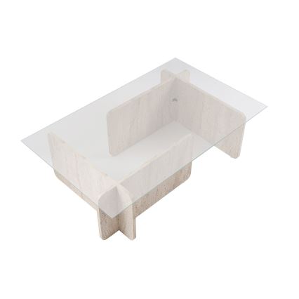 Sohvapöytä ESCAPE 105x65 cm beige/läpinäkyvä