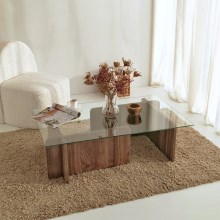 Sohvapöytä ESCAPE 30x105 cm ruskea/läpinäkyvä
