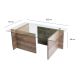 Sohvapöytä ESCAPE 40x105 cm ruskea/läpinäkyvä