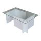 Sohvapöytä ESCAPE 40x105 cm valkoinen/läpinäkyvä