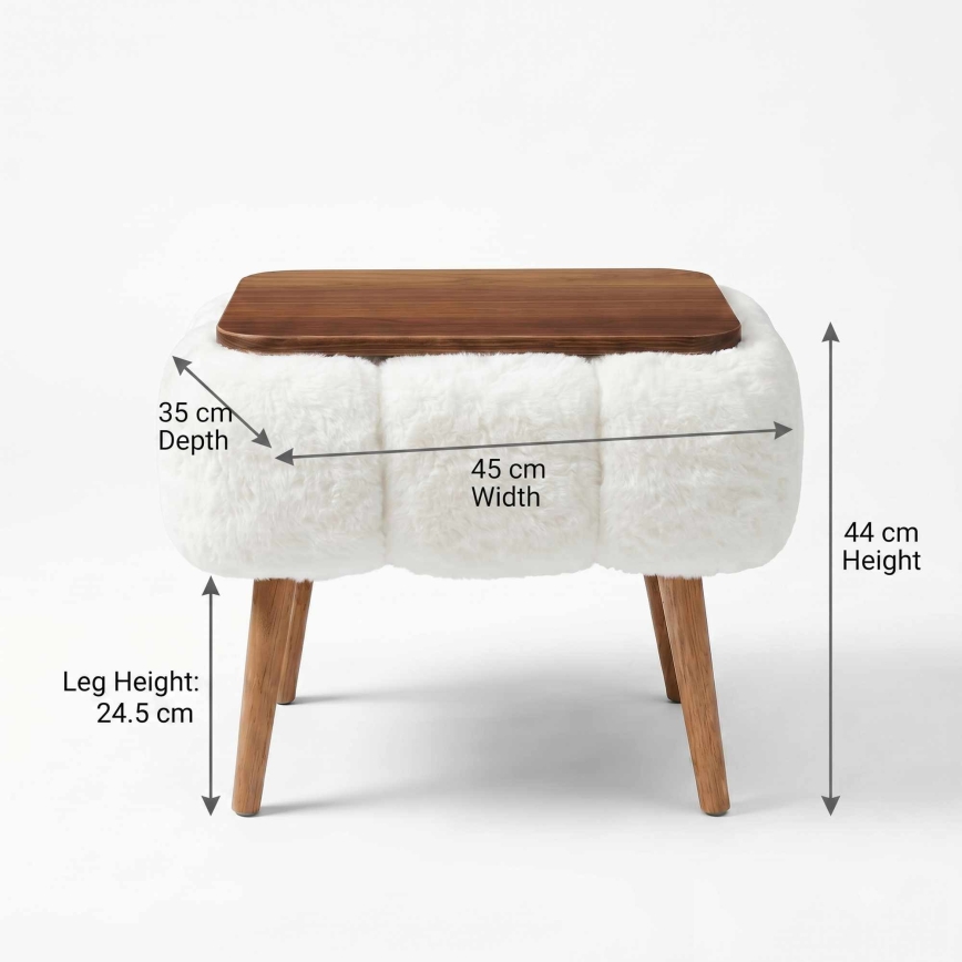 Sohvapöytä FELPO 35x45 cm valkoinen/pähkinä