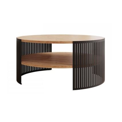 Sohvapöytä FIKOLI 40x75 cm musta/kultainen tammi