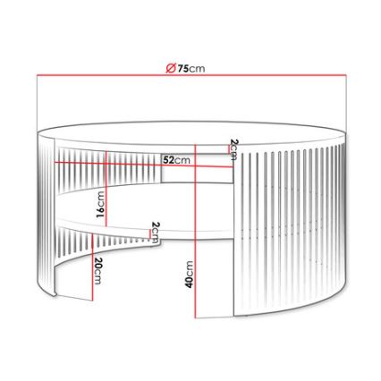 Sohvapöytä FIKOLI 40x75 cm musta/kultainen tammi