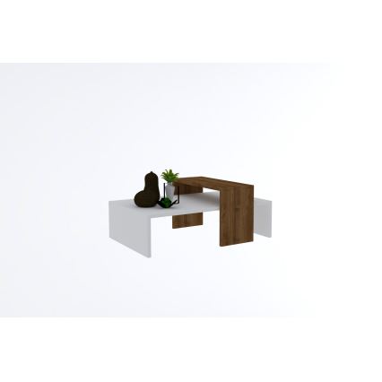 Sohvapöytä GLOW 32x80 cm valkoinen/ruskea