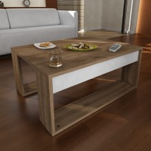 Sohvapöytä GORDER 35x80 cm ruskea/valkoinen