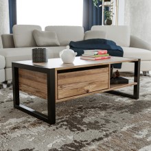 Sohvapöytä HALDIZEN 55x105 cm musta/ruskea