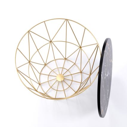 Sohvapöytä HARISSA 41x42 cm kulta/musta marmorinen sisustus