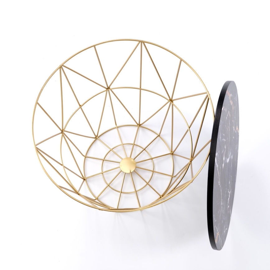 Sohvapöytä HARISSA 41x42 cm kulta/musta marmorinen sisustus