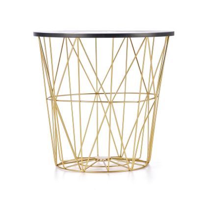 Sohvapöytä HARISSA 41x42 cm kulta/musta marmorinen sisustus