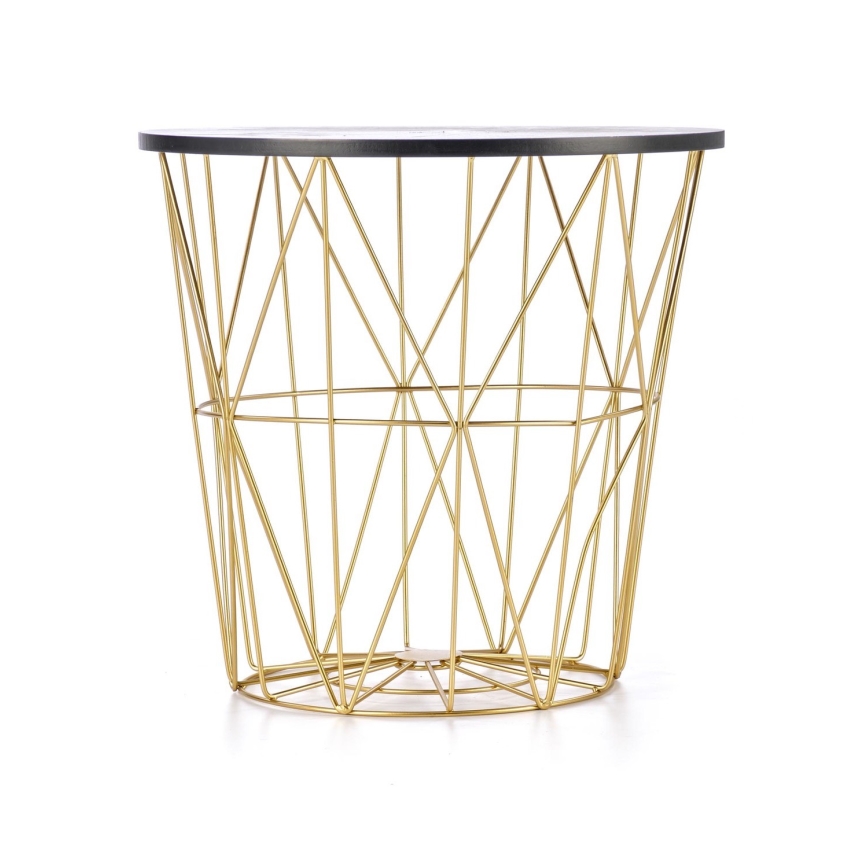 Sohvapöytä HARISSA 41x42 cm kulta/musta marmorinen sisustus